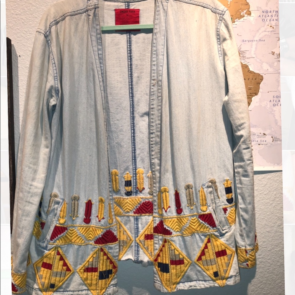 Beautiful jean embroidered cardigan/jacket